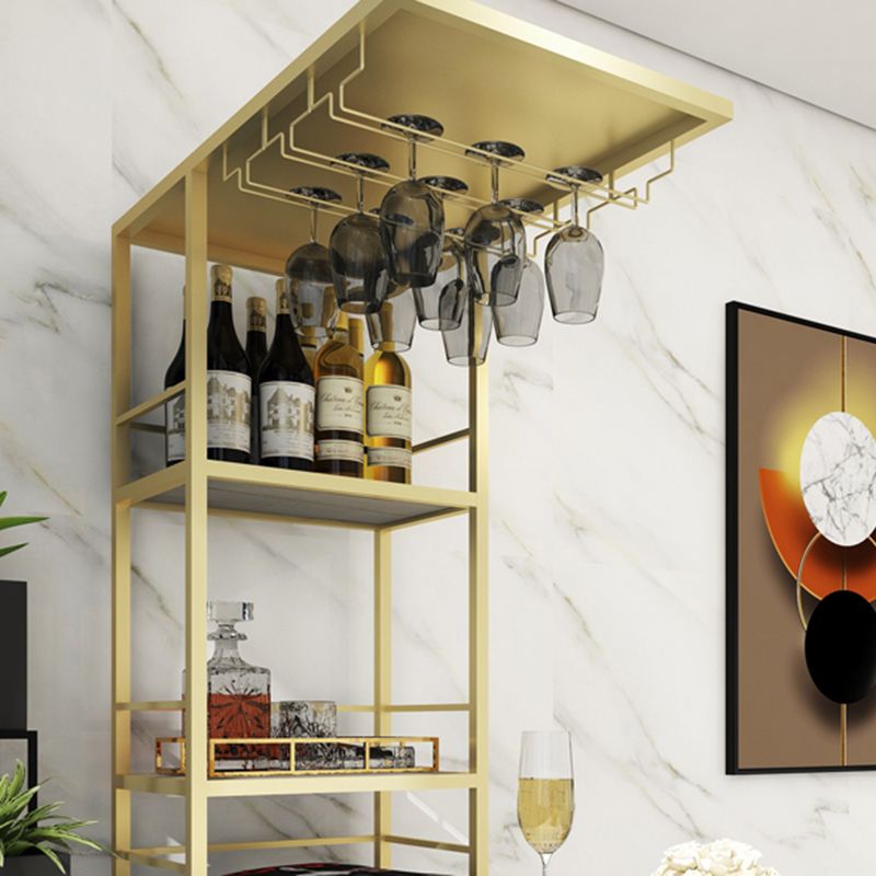 Metal Storage Base Bar Table Modern Stone Bar Table with Wine Rack and Wine Glass Holders Clearhalo 'Bar Furniture' 'Bar Tables' 'bar_tables' 'furn' 'furn_bar_tables' 'Furniture' 'Kitchen & Dining Furniture' 1200x1200_bcc2cf2a-26df-4fa9-ab29-704dd9af696f