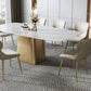 Nordic Glam Gesinterde Steen Eettafel Ovale Tafelset 1/4/5/6/7 Stuks Eetkamerset Voor Thuis