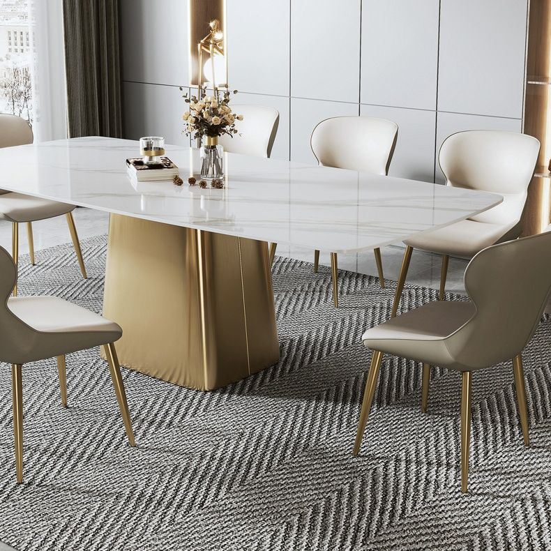 Nordic Glam Gesinterde Steen Eettafel Ovale Tafelset 1/4/5/6/7 Stuks Eetkamerset Voor Thuis