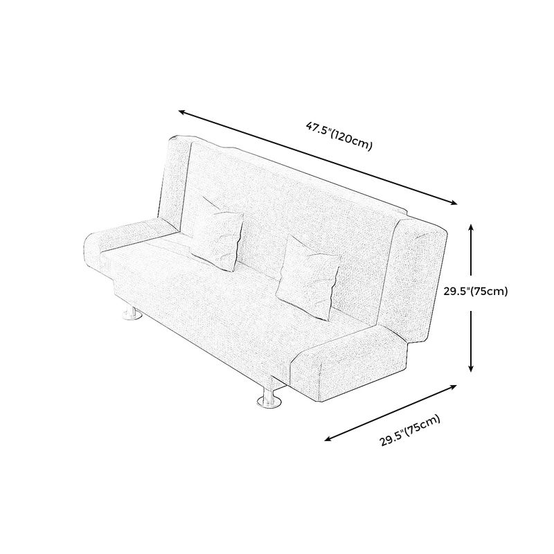 Modern Cotton Blend Round Arm Convertible Sofa Tight Back Foldable Sofa Bed Clearhalo 'furn' 'furn_sofas' 'Furniture' 'furniture_sofas' 'Living Room Furniture' 'Sofa' 'sofas' 1200x1200_bcc36bab-e00f-4294-af3f-110a02f88aab