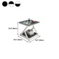 Tempered Glass Side Table Square Black and White Accent Side Table Clearhalo 'Coffee & Accent Tables' 'End & Side Tables' 'end_side_table' 'Furniture' 'furniture_end_side_table' 'Living Room Furniture' 1200x1200_bcc39bf4-5ba3-4be8-a8d1-223af8e8a88f