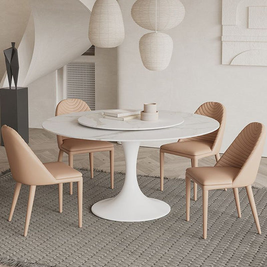 モダンな白い石のダイニングセット石