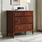32.67" Tall 4 - Drawer Accent Chest Solid Wood Grey/Brown Chest