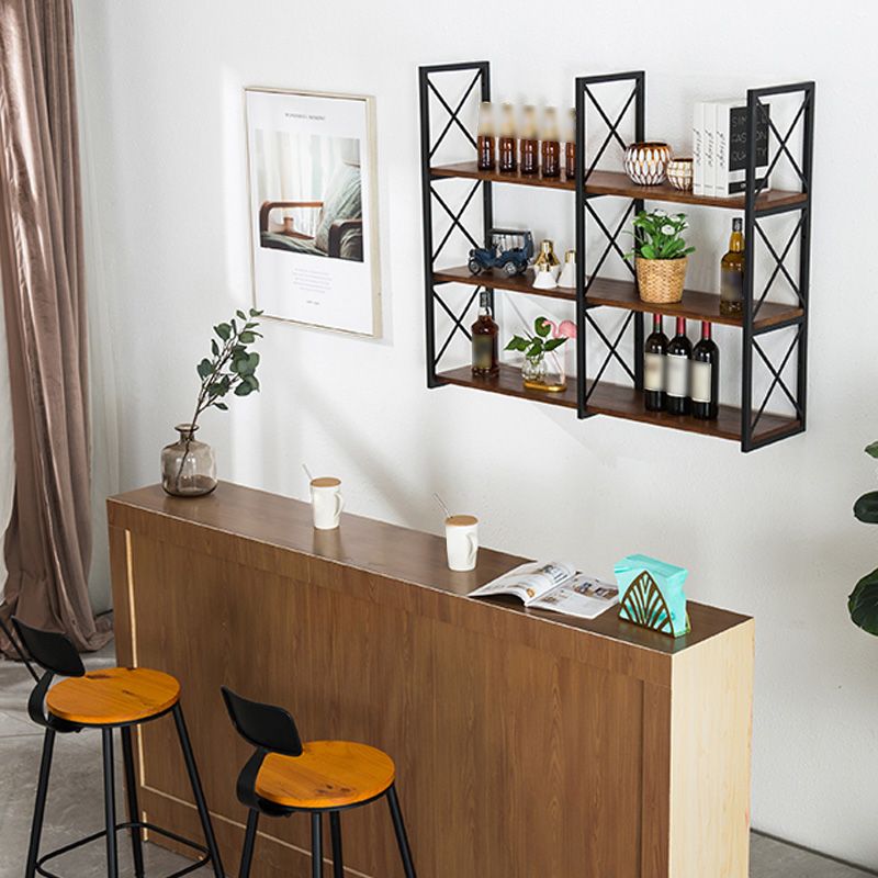 Industrial Style WoodBookshelf Wall Mounted Shelf Bookcase for Home Clearhalo 'Bookcases' 'furn' 'furn_bookcases' 'Furniture' 'furniture_bookcases' 'kitchen' 'kitchen_bookcases' 'Living Room Furniture' 'Office Furniture' 1200x1200_bcc56634-016a-4f72-9511-c44fd229f77e