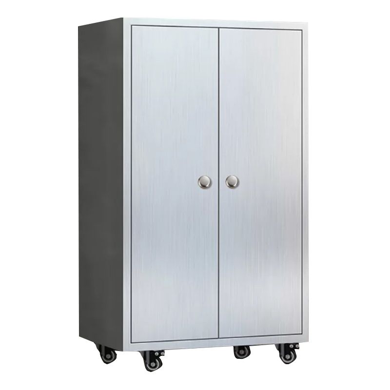 Chrome metalen dressoir met wielen moderne indoor dinerserver met kasten