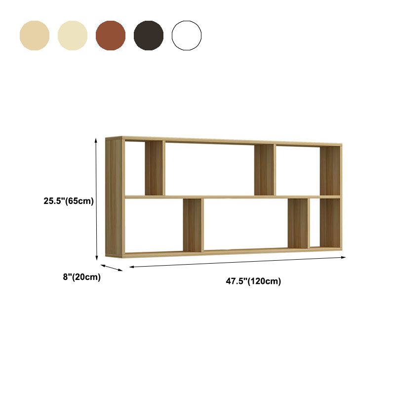 6"/8" W Modern Wooden Bookcase Wall-mounted Bookshelf with Shelves