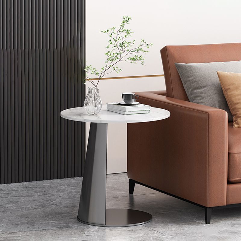 Metal C Side Table Contemporary Round Side End Table with Slate Top Clearhalo 'Coffee & Accent Tables' 'End & Side Tables' 'end_side_tables' 'furn' 'furn_end_side_tables' 'Furniture' 'Living Room Furniture' 1200x1200_bcc84b90-38cf-4462-9030-0d1b349e73cd