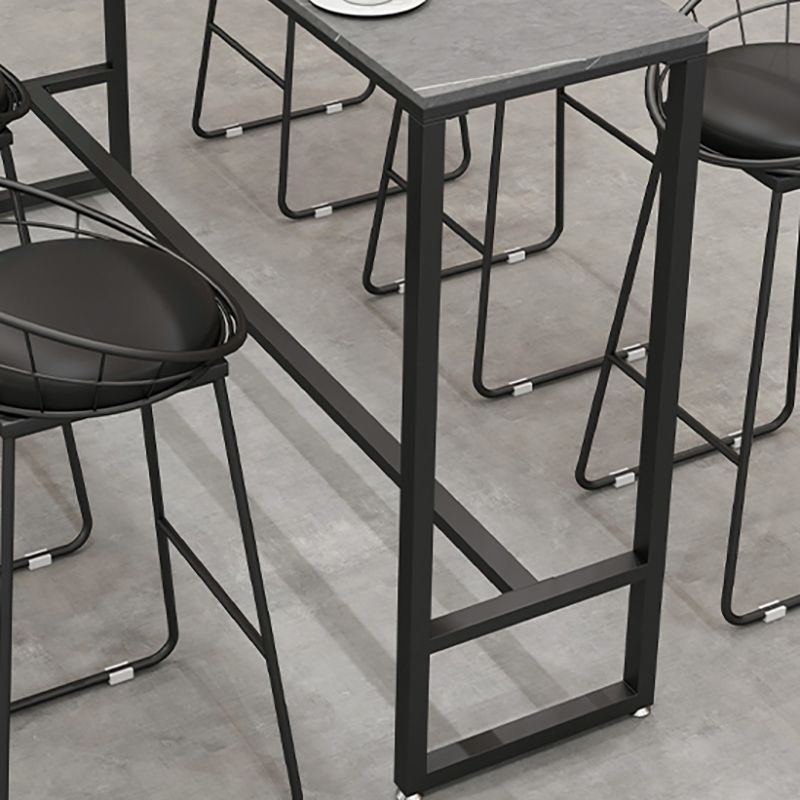 Stone Rectangle Bar Table Contemporary Bar Table with Black Base Clearhalo 'Bar Furniture' 'Bar Tables' 'bar_tables' 'furn' 'furn_bar_tables' 'Furniture' 'furniture_bar_tables' 'Kitchen & Dining Furniture' 1200x1200_bcc8e7ff-c0ed-408e-8725-8183648c711e