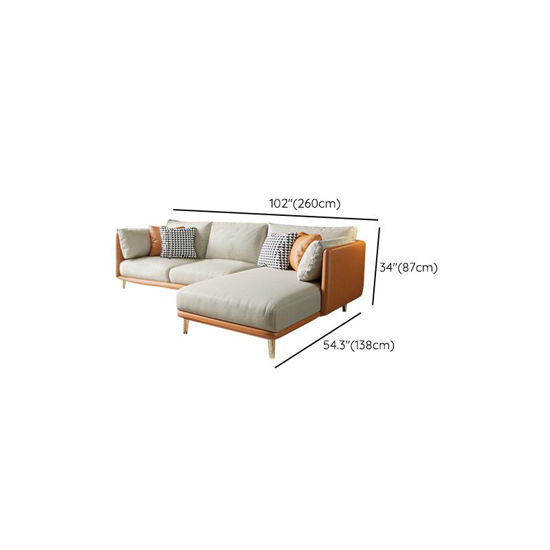 34.25 " H Faux Leather Square Arm Sofa & Chaise for Living Room Clearhalo 'furn' 'furn_sectionals' 'Furniture' 'Living Room Furniture' 'Sectionals' 1200x1200_bcca1a9a-9935-4cb4-80db-e230cac2ee88