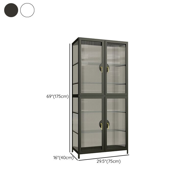 Modern Glass Doors Curio Cabinet Metal Storage Cabinet for Living Room Clearhalo 'Display & China Cabinets' 'display_china_cabinets' 'furn' 'furn_display_china_cabinets' 'Furniture' 'Kitchen & Dining Furniture' 1200x1200_bcca32b5-0434-4886-aba9-b85d04952973