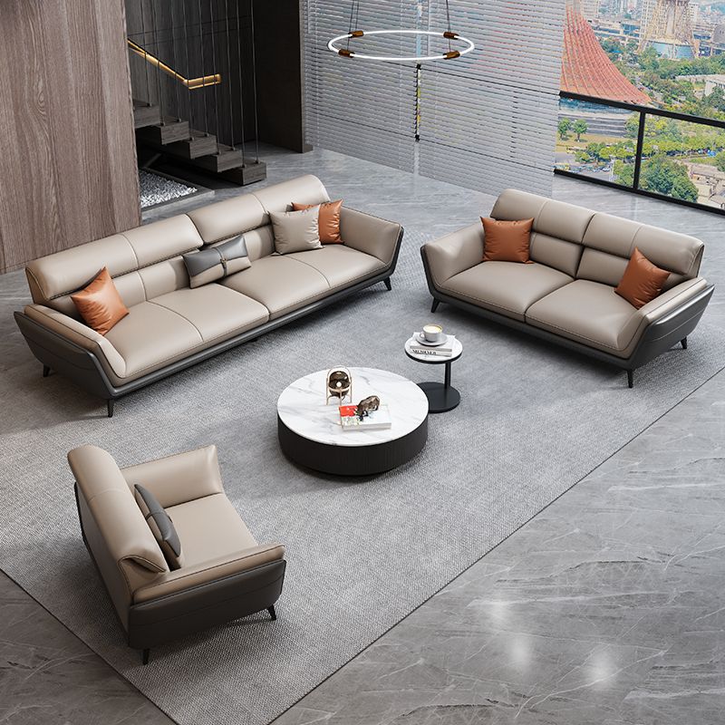 33.46" H Flared Arm Modern Sofa with Sewn Pillow Back Metal Legs Sofa Clearhalo 'furn' 'furn_sofas' 'Furniture' 'furniture_sofas' 'Living Room Furniture' 'Sofa' 'sofas' 1200x1200_bccf2d00-00e3-4008-8bed-ec3a1e1097a7