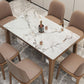 Mid-Century Modern Dining Table Stone Dining Table with Solid Wood Base Clearhalo 'Dining Tables & Seating' 'Dining Tables' 'dining_table' 'Furniture' 'furniture_dining_table' 'Kitchen & Dining Furniture' 'kitchen' 'kitchen_dining_table' 1200x1200_bcd00055-1bfe-4e02-8795-f2a51a2be7fc