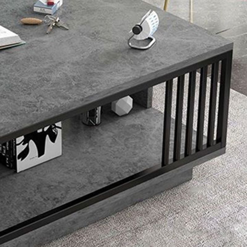 Modern Style Wooden Table with Rectangular Storage Rack Coffee Table Clearhalo 'Coffee & Accent Tables' 'Coffee Tables' 'coffee_tables' 'furn' 'furn_coffee_tables' 'Furniture' 'Living Room Furniture' 1200x1200_bcd06861-dc8a-453c-b138-0f296f851079