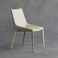 Modern Leather Dining Side Chair Solid Back Armless Side Chair