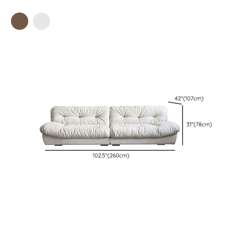 Divano senza braccio in pelle sinucina resistente alle macchie di campagna francese in marrone/beige