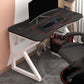 23.62 "W houten gaming bureau moderne gebogen computerbureau met stalen benen
