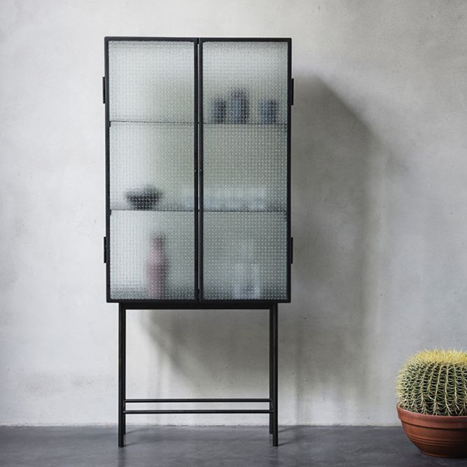 61"H Modern Iron Dining Server Glass Doors Cabinets Sideboard for Living Room Clearhalo 'buffet_sideboard' 'Buffets & Sideboards' 'furn' 'furn_buffet_sideboard' 'Furniture' 'Kitchen & Dining Furniture' 1200x1200_bcd473e0-b103-4b6e-81d5-7a473654d604