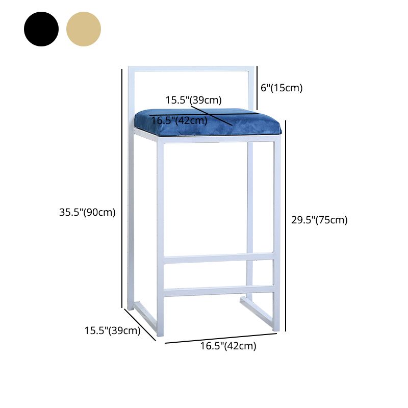 Modern Style Metal Bar Stool with Footrest and Low Back Bistro Bar Stool for Kitchen Clearhalo 'Bar Furniture' 'Bar Stools' 'bar_stools' 'furn' 'furn_bar_stools' 'furniture_bar_stools' 'Kitchen & Dining Furniture' 'kitchen&dining_furn' 'kitchen' 'kitchen_furn' Furniture' 1200x1200_bcd500e4-06b3-4478-a323-ea40c52b87b7