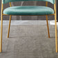 Glam Upholstered Arm Chair Velvet Open Back Dining Chair with Gold Legs
