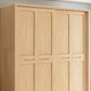 Contemporary Rubberwood Storage Cabinet Sliding Door Cabinet with Legs