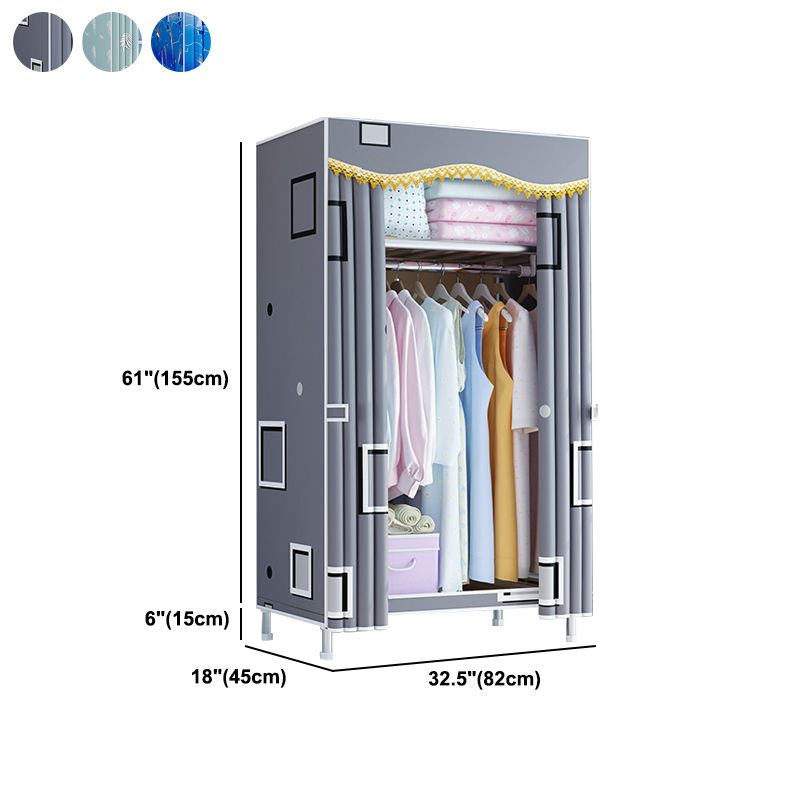 Armario de armario de estilo moderno Armario de dormitorio de metal con estantes