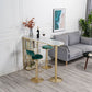 Table de bar Glam Free Form Table en marbre blanc avec rangement pour salon