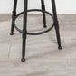 Tabouret industriel en métal, siège rond en bois, tabouret de comptoir réglable, finition mate