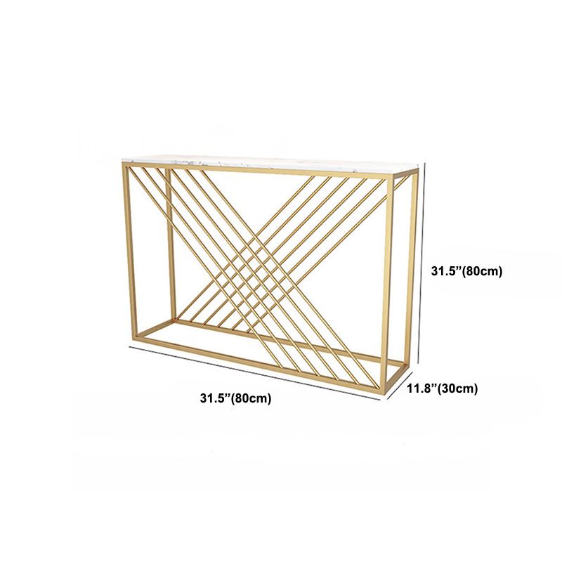 Glam Console Accent Table Rectangle Sofa Console Table in Marble Clearhalo 'Console Tables' 'console_tables' 'Entry & Mudroom Furniture' 'furn' 'furn_console_tables' 'Furniture' 1200x1200_bcdc2cd1-8a25-4eba-9948-35e717f94c9a