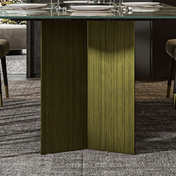 Rectangle Traditional Luxury Dining Table Green Sintered Stone Table with Trestle Base Clearhalo ' dining_table' 'Dining Tables & Seating' 'Dining Tables' 'furn' 'furn_dining_table' 'Furniture' 'furniture_dining_table' 'Kitchen & Dining Furniture' 'kitchen&dining_furn' 'kitchen' 'kitchen_dining_table' 1200x1200_bcdc98d9-a2c8-4913-a859-23357b7d31ac
