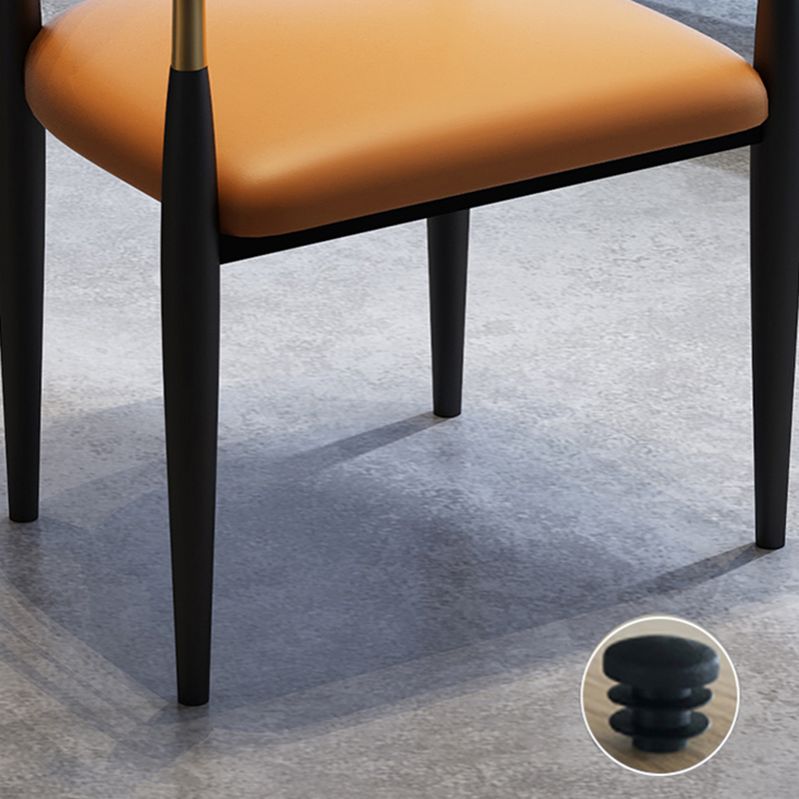 Glam Metal Dining Room Chairs Open Back Dining Side Chair in Black Clearhalo 'Dining Chairs' 'Dining Tables & Seating' 'dining_chair' 'furn' 'furn_dining_chair' 'Furniture' 'furniture_dining_chair' 'Kitchen & Dining Furniture' 1200x1200_bcdccd2b-0ba9-42a7-acad-27f498b76a80