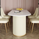 Table à manger fixe en pierre péniteuse Luxury Formulaire de salle à manger