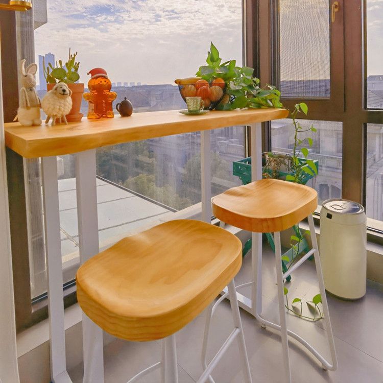 Contemporary Indoor Bar Dining Table Rectangle Wood Top Bar Table Clearhalo 'Bar Furniture' 'Bar Tables' 'bar_tables' 'furn' 'furn_bar_tables' 'Furniture' 'Kitchen & Dining Furniture' 1200x1200_bcddf389-18c2-47ec-a970-423232b080d7