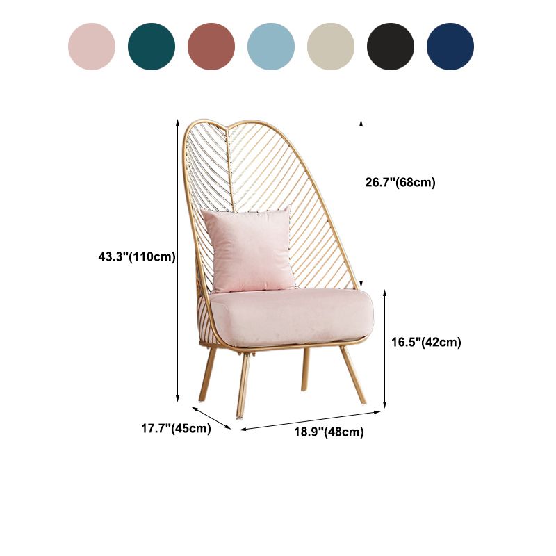 Glam Style Armless with Pillow Back Cushioned Metal Base Accent Chair Clearhalo 'Accent Chairs' 'accent_chairs' 'Chairs & Seating' 'furn' 'furn_accent_chairs' 'Furniture' 'Living Room Furniture' 1200x1200_bcde6732-9a36-4043-9213-605ee3eca474