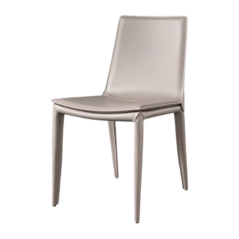 Modern Leather Armless Dining Chair Dining Metal Chairs for Restaurant Use Clearhalo ' kitchen&dining_furn' 'Dining Chairs' 'Dining Tables & Seating' 'dining_chair' 'furn' 'furn_dining_chair' 'Furniture' 'furniture_dining_chair' 'Kitchen & Dining Furniture' 'kitchen' 1200x1200_bcdef248-37e4-4ebf-a68d-47cf2b20e1e3