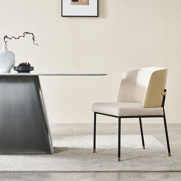 Modern Kitchen 1/5 Pcs Dining Set with White Marble Dining Table and Padded Chairs Clearhalo 'Dining Room Sets' 'Dining Tables & Seating' 'dining_room_set' 'furn' 'furn_dining_room_set' 'Furniture' 'Kitchen & Dining Furniture' 1200x1200_bcdefd08-3f0a-4c8d-91df-29fc364d3f15