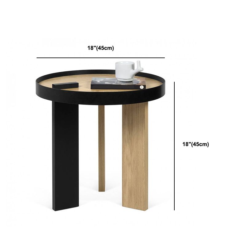 Scandinavian 2 Piece Round Bunching Tables with Wooden Legs and Top