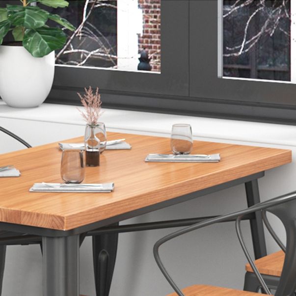 Solid Wood Dining Table Industrial 4 Legs Dining Table with Metal Base Clearhalo ' dining_table' 'Dining Tables & Seating' 'Dining Tables' 'furn' 'furn_dining_table' 'Furniture' 'furniture_dining_table' 'Kitchen & Dining Furniture' 'kitchen&dining_furn' 'kitchen' 'kitchen_dining_table' 1200x1200_bce046f6-8e76-4958-b89f-9b9018fdc105