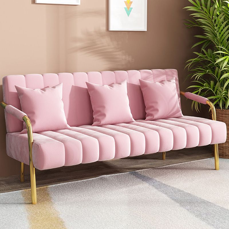 Modern Standard Metal Legs Sofa Macaroon Fabric Sofa for Apartment Clearhalo 'furn' 'furn_sofas' 'Furniture' 'furniture_sofas' 'kitchen' 'kitchen_sofas' 'Living Room Furniture' 'Sofa' 'sofas' 1200x1200_bce05179-9b84-400e-b530-95e037aab028