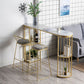 Glam Faux Marble Bistro Table Indoor Iron Double Pedestal Bar Dining Table with 4-Shelf Clearhalo 'Bar Furniture' 'Bar Tables' 'bar_tables' 'furn' 'furn_bar_tables' 'Furniture' 'furniture_bar_tables' 'Kitchen & Dining Furniture' 1200x1200_bce0d995-59a0-4850-81ba-d379d24c5990