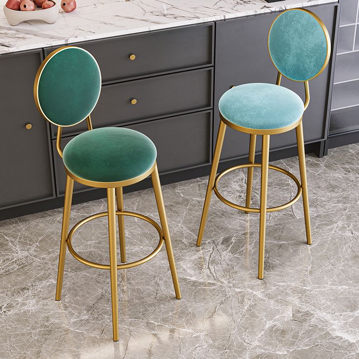 Glam Reception Footrest Stool Matte Finish Velvet Counter Stool Clearhalo 'Bar Furniture' 'Bar Stools' 'bar_stools' 'Furniture' 'furniture_bar_stools' 'Kitchen & Dining Furniture' 1200x1200_bce1a2cc-681c-46d2-8a9c-38f199586cb2