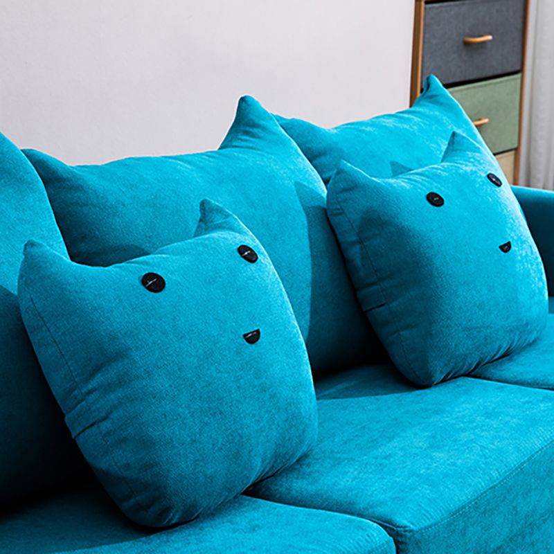 Velvet Square Arm Sofa Slipcovered Loose Back Loveseat with Storage Clearhalo 'Furniture' 'furniture_sofas' 'kitchen' 'kitchen_sofas' 'Living Room Furniture' 'Sofa' 'sofas' 1200x1200_bce373ec-a7d8-4de7-b8d5-4e1a0b135d80