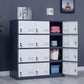 Modern Storage Cabinet with Hinged Doors Metal Non-Hanging Armoire for Bathroom