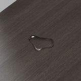 Ellipse Shape Bar Table Storable Table with Wine Holder for Living Room