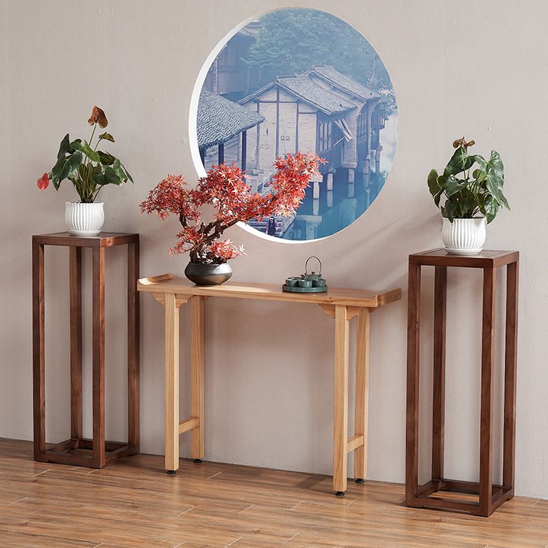 12 Inch Wide Accent Table Mid-Century Modern Rectangle Wooden Console Table