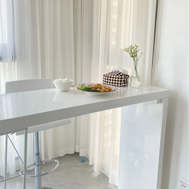 Tavolo da pranzo moderno bar in legno in legno tavolo da pub in altezza bianca con doppio piedistallo