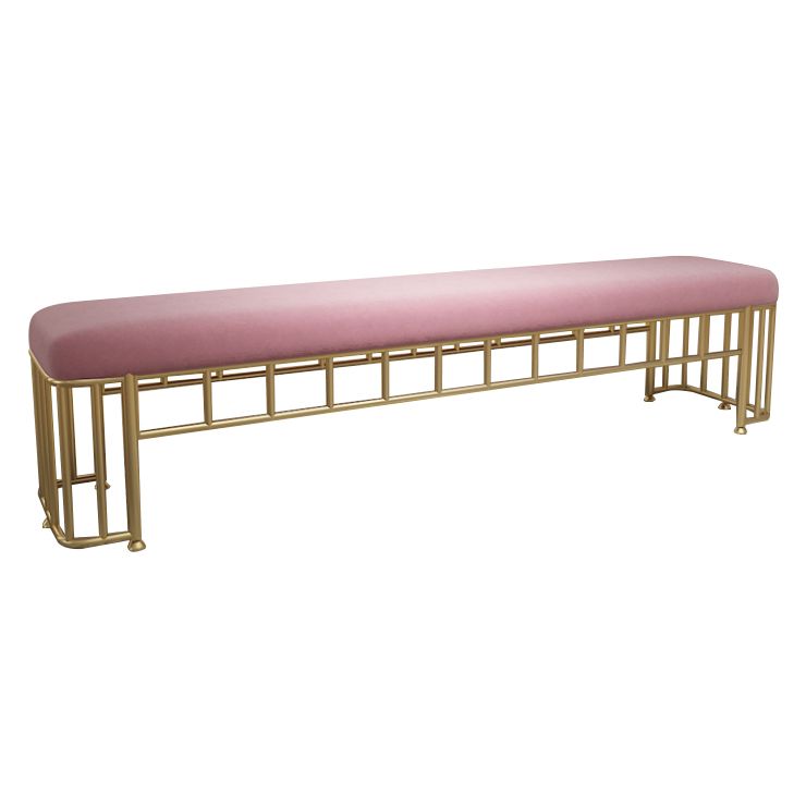 Modern Cotton Foam Bench Pink Cushioned Bench with Legs for Kitchen Clearhalo 'Benches' 'Chairs & Seating' 'furn' 'furn_benches' 'Furniture' 'Living Room Furniture' 1200x1200_bce89ab0-6ca0-4ae7-95b0-d26fb7036dfa