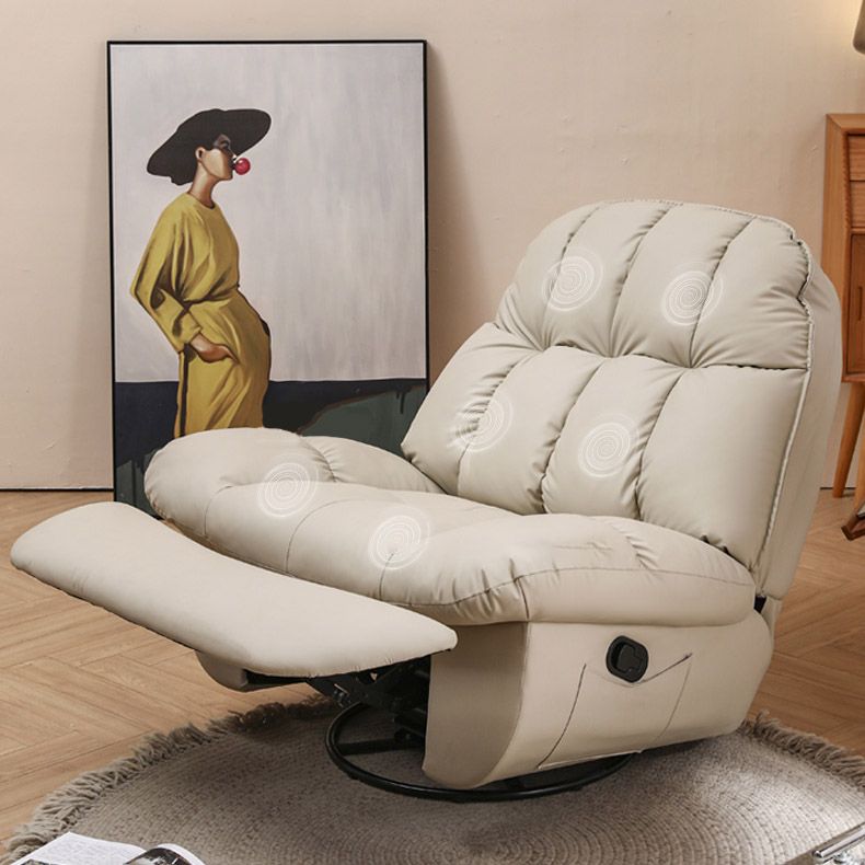 Frame metallico Grower Grower Standard Recliner Solid Color Faux Leather Recliner