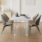 Modern 1/2/4/5/7 Pieces Dining Set Rectangle Stone Dining Table Set in White