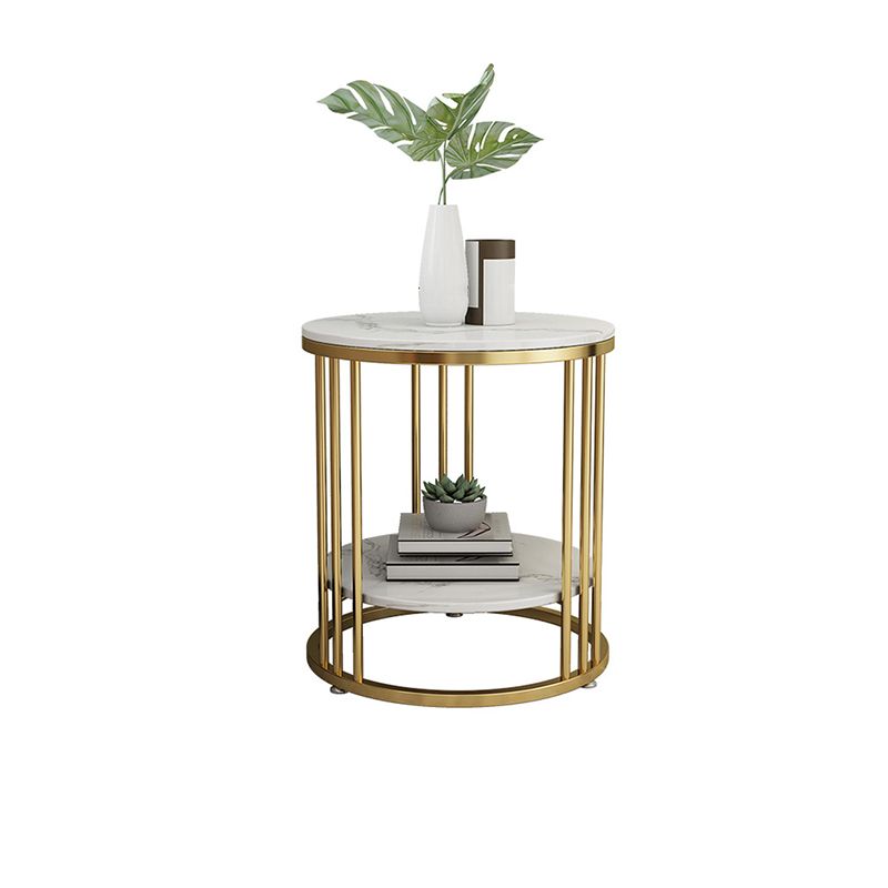 Mesa de acento de mármol con faux contemporáneo Mesa de noche 21.65 "Cama de altura Nightsand