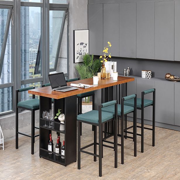 Industrial Table and Stool Set 1/2/7 Pieces Solid Wood Bar Table and Stools Clearhalo 'Bar Furniture' 'furn' 'furn_home_bar_bar_sets' 'Furniture' 'Home Bars & Bar Sets' 'home_bar_bar_sets' 'Kitchen & Dining Furniture' 1200x1200_bceb74b9-0b9d-458e-8521-6d73229d1060